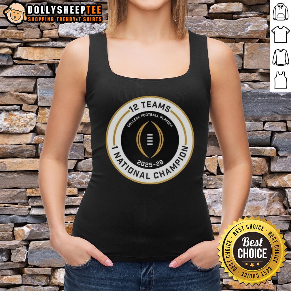 Official College Football Playoff 2025 2026 12 Teams 1 National Champion Logo T-Shirt - Image 3