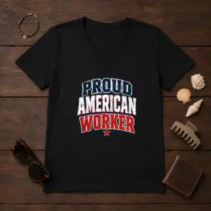 Alternative view of Funny Proud American Worker Labour Day Streetwear Shirt
