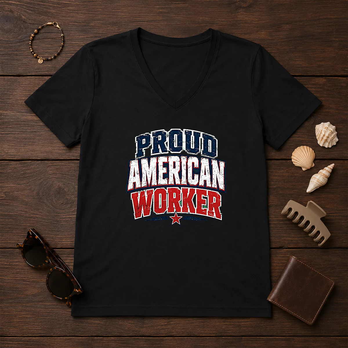 Funny Proud American Worker Labour Day Streetwear Shirt - Image 2