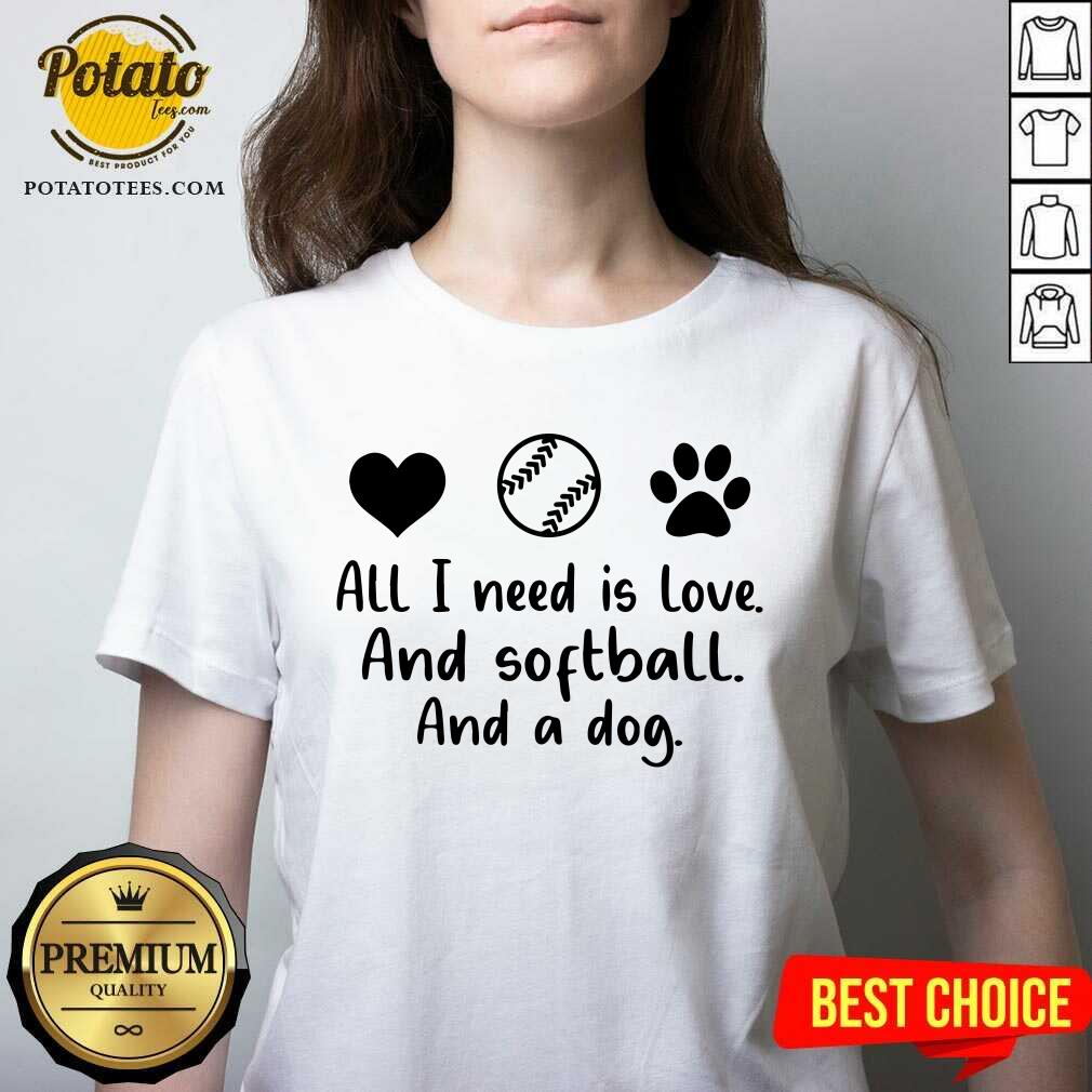 All I Need Is Love And Softball And A Dog Shirt - Image 3