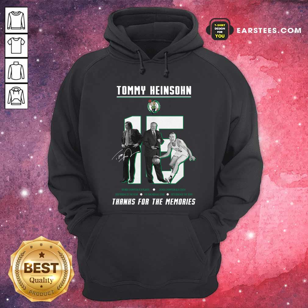 Happy 15 Tommy Heinsohn Thank For The Memories Signature Shirt - Image 2