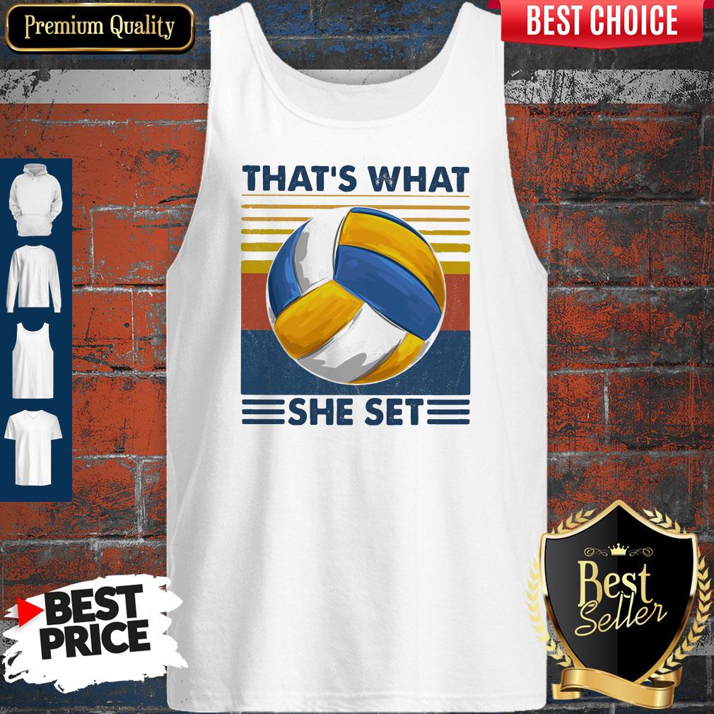 That's What She Set Volleyball Vintage Shirt - Image 3