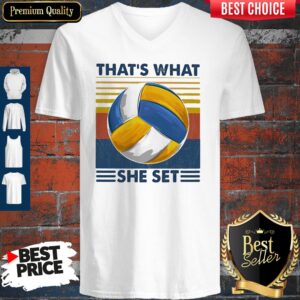 Alternative view of That's What She Set Volleyball Vintage Shirt