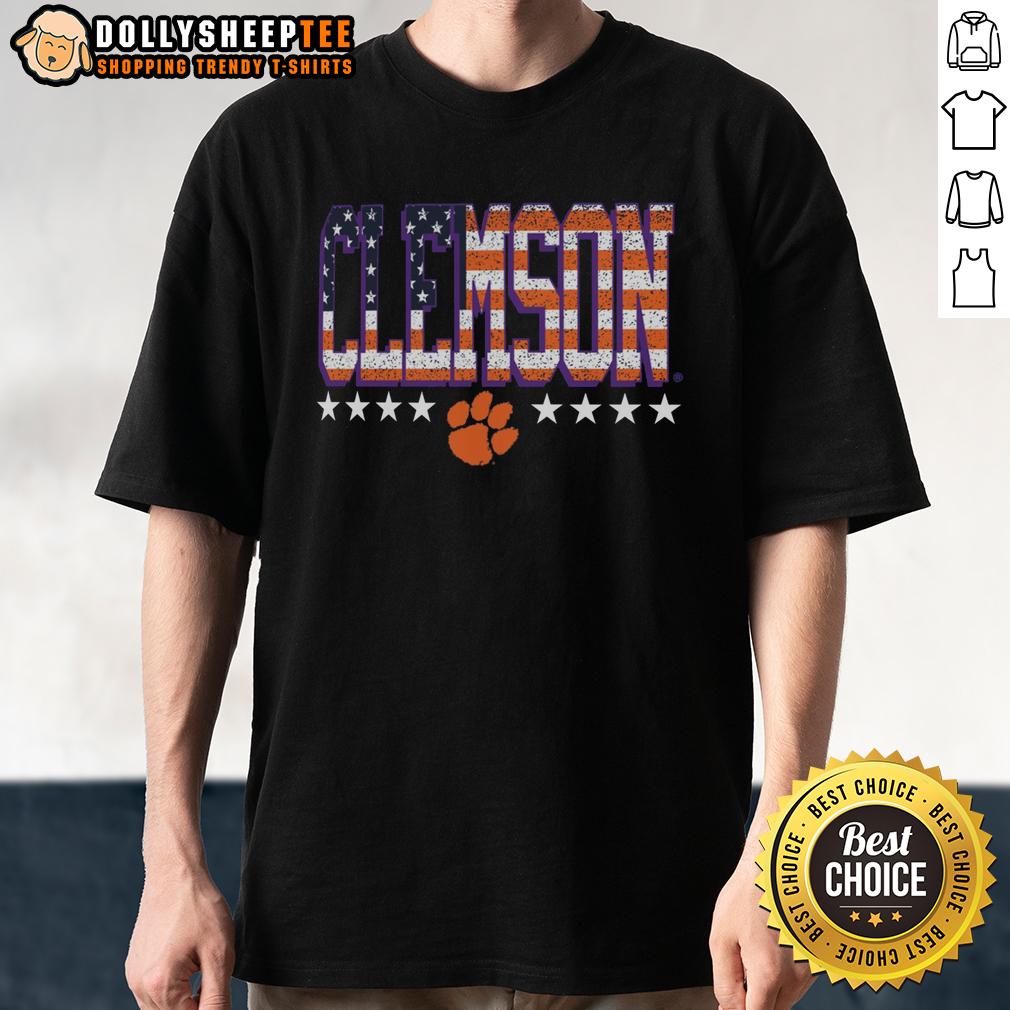 Good Clemson Tigers Tall Type Flag T-Shirt