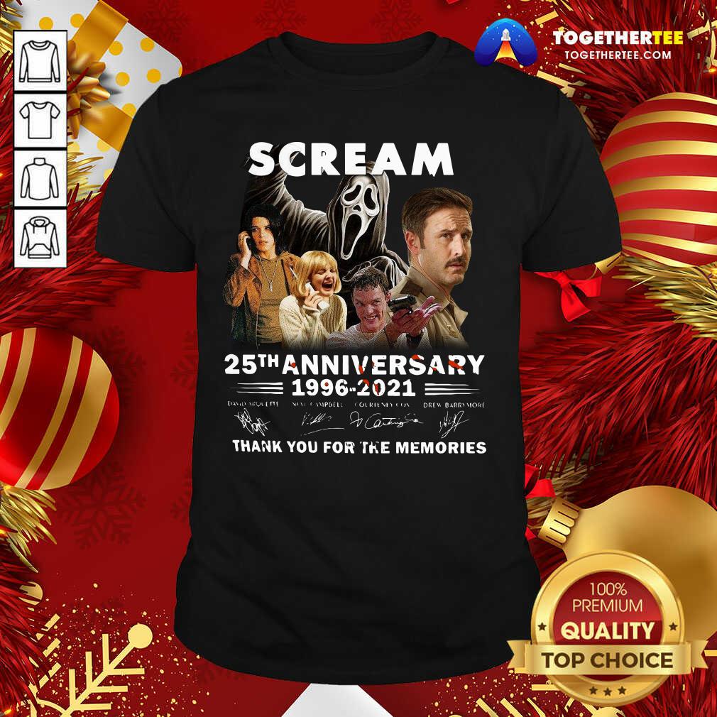 Hot Scream 25th Anniversary 1996 2021 Thank You For The Memories Signatures Shirt