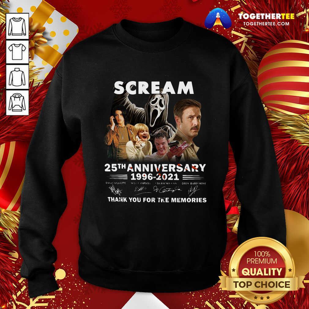 Hot Scream 25th Anniversary 1996 2021 Thank You For The Memories Signatures Shirt - Image 4