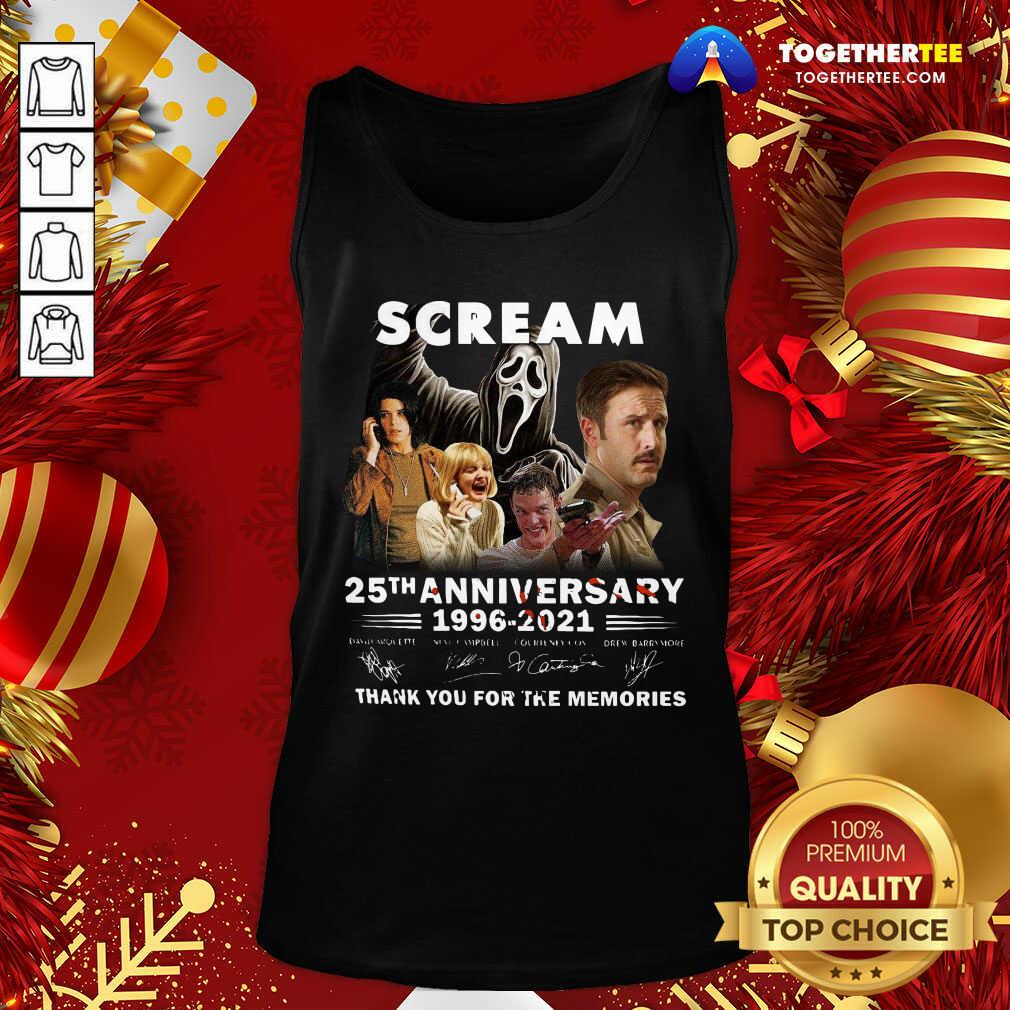 Hot Scream 25th Anniversary 1996 2021 Thank You For The Memories Signatures Shirt - Image 3