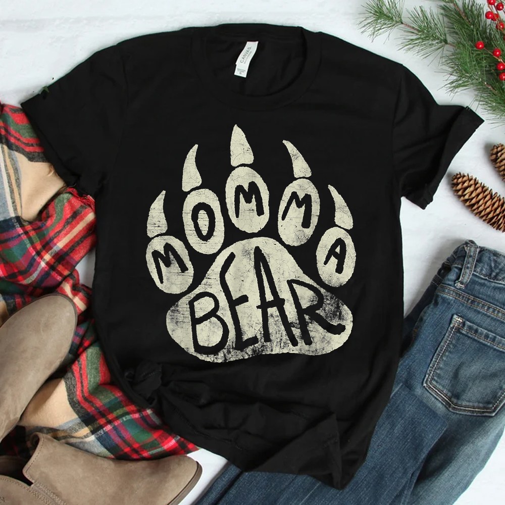 Momma Bear Mama Bear Paw Print Shirt