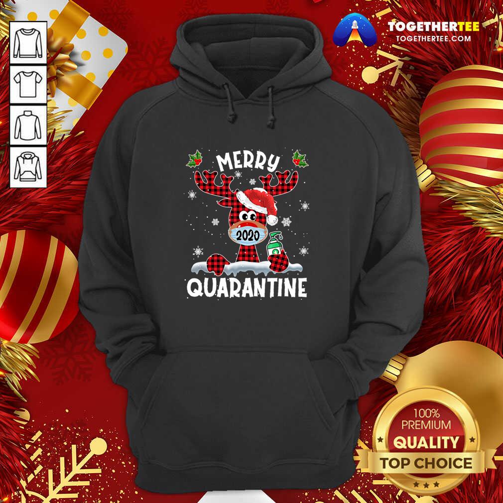 Funny Merry Quarantine Christmas 2020 Reindeer Mask Family Pajamas Shirt - Image 5