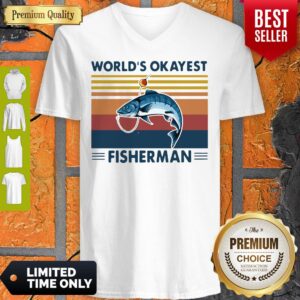 Alternative view of Nice Worlds Okayest Fisherman Vintage Shirt