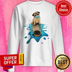 Alternative view of Top Pug Dog Face Mask Shirt
