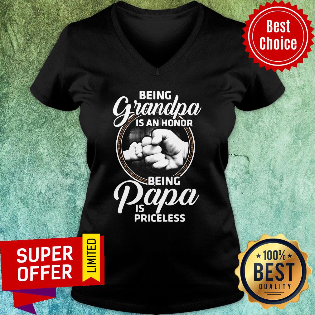 Awesome Being Grandpa Is An Honor Being Papa is Priceless Shirt - Image 2