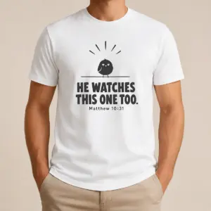 Premium Top Bible Verse Sparrow Matthew 10 31 He Watches This One Too Christian Faith Shirt