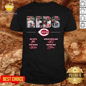 Cincinnati Reds Joey Votto Nicholas Castellanos Jesse Winker Jonathan India Signatures Shirt