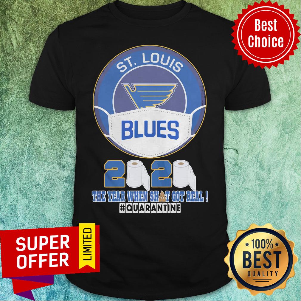 Funny St.Louis Blues Mask 2020 The Year When Shit Got Real #quarantine Shirt