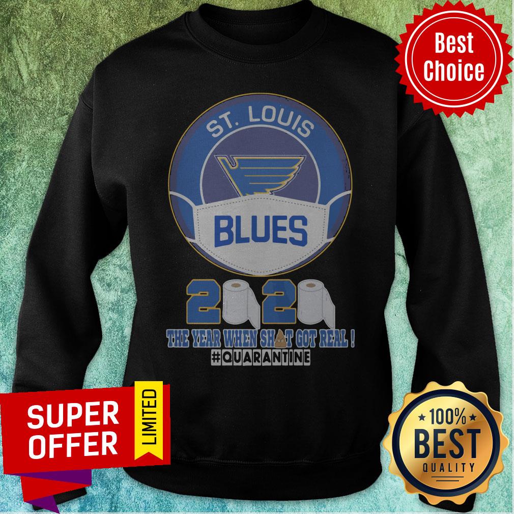 Funny St.Louis Blues Mask 2020 The Year When Shit Got Real #quarantine Shirt - Image 2