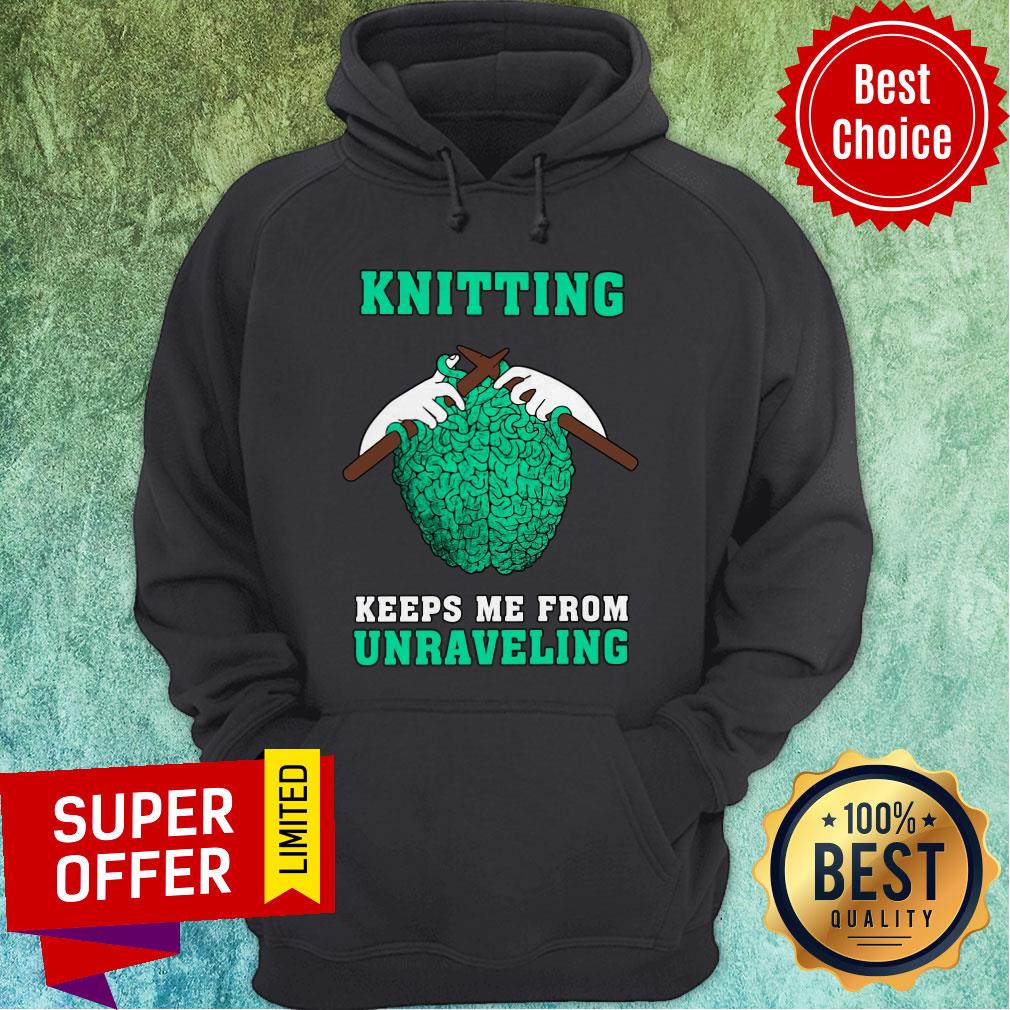 Nice Knitting Keeps Me From Unraveling Shirt - Image 3