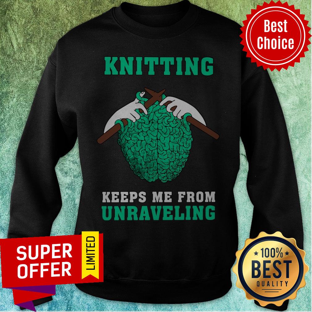 Nice Knitting Keeps Me From Unraveling Shirt - Image 2