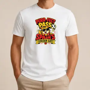 Premium Nice Spain Soccer Cat Meme Funny Soccer Vector Shirt