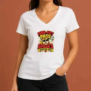 Alternative view of Premium Nice Spain Soccer Cat Meme Funny Soccer Vector Shirt