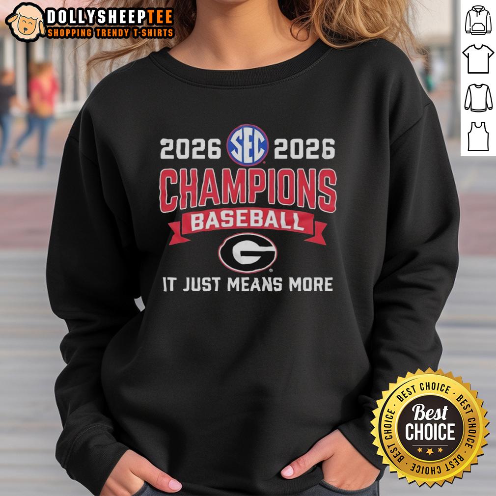 Top Georgia Bulldogs Baseball SEC Champions Baseball It Just Means More T-Shirt - Image 5
