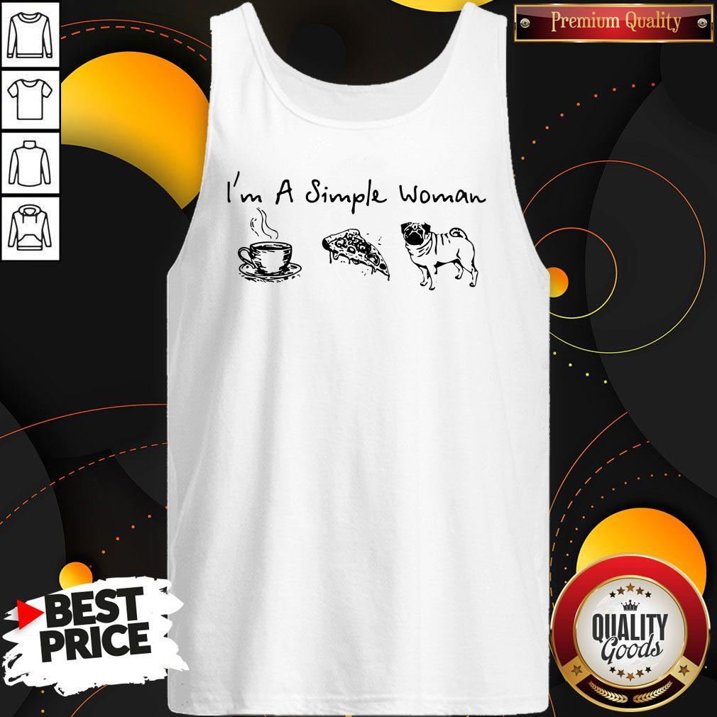 Pretty I’m A Simple Woman Tea Pizza Pug T-Shirt - Image 5