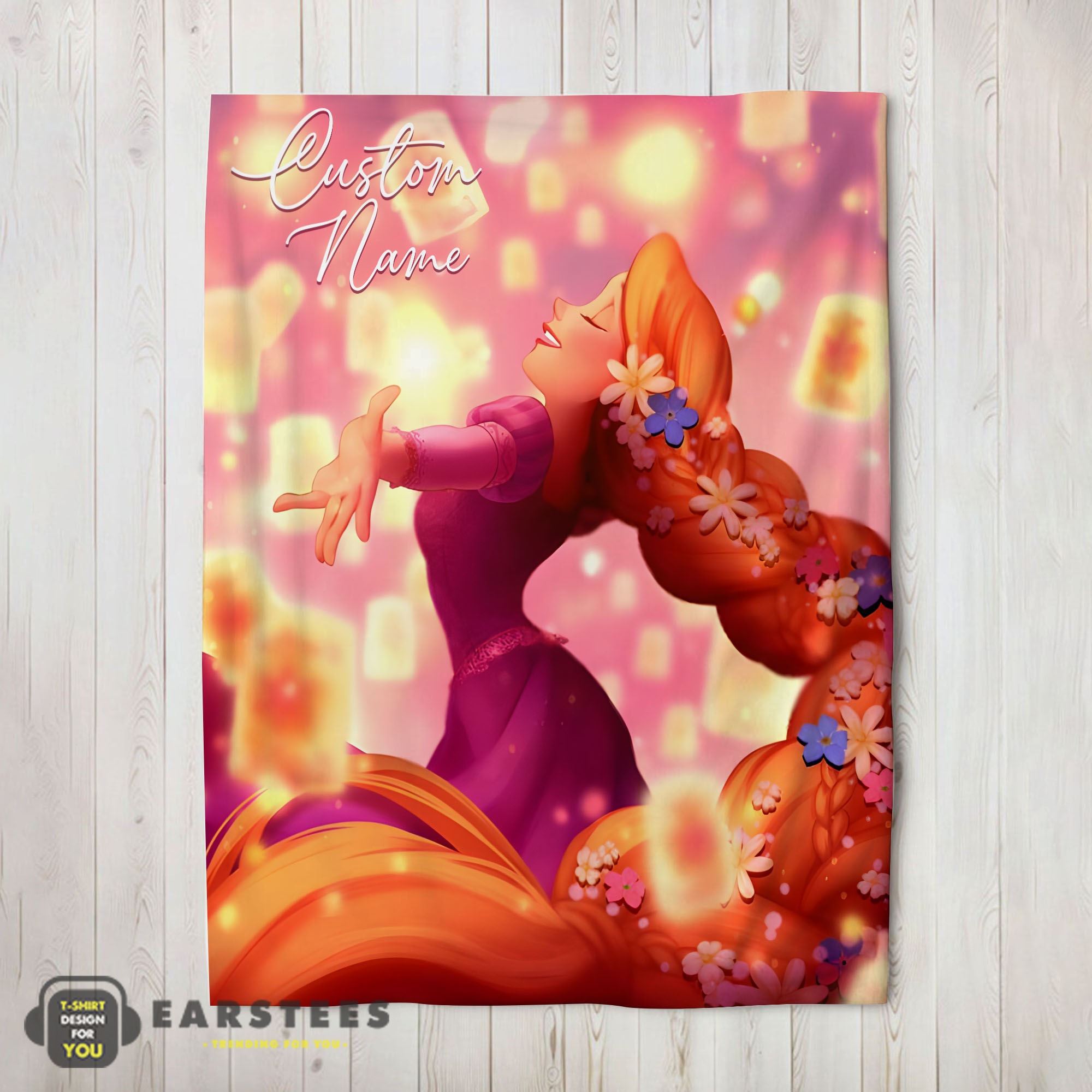 Good Disney Tangled Rapunzel Lanterns Of Light Blanket Fleece Customized Blanket