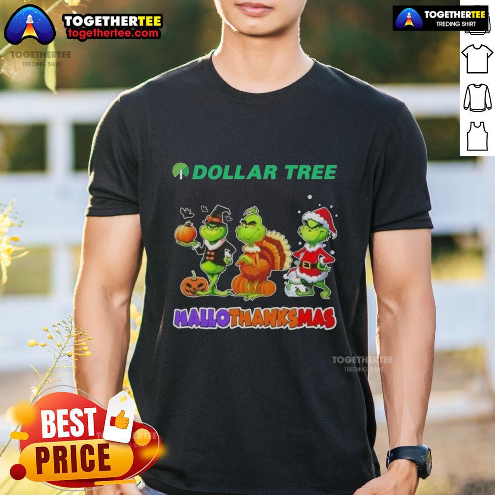 Awesome Dollar Tree X Grinch Cosplay Happy HalloThanksMas T-Shirt