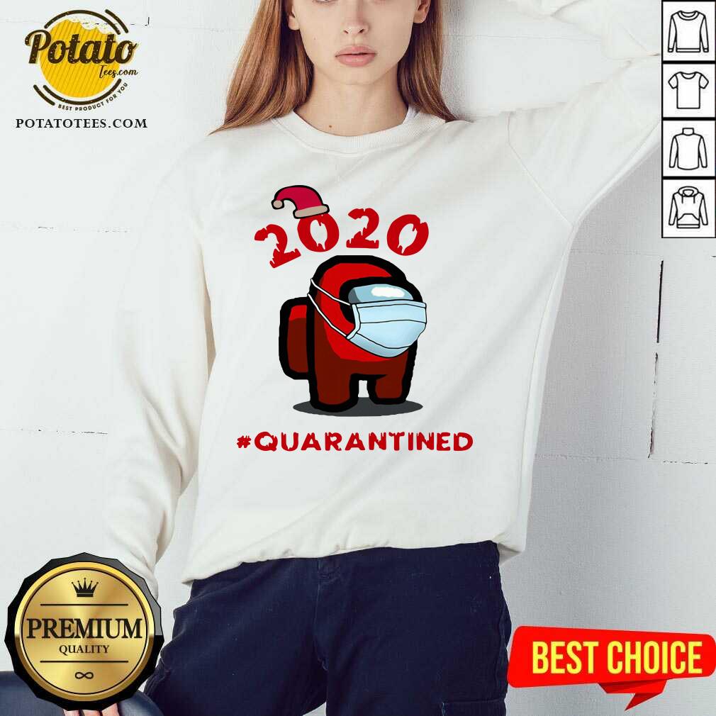 Awesome Among Us Face Mask Christmas #Quarantined T-Shirt - Image 5