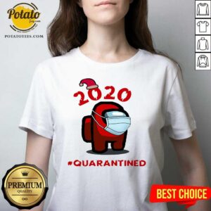 Alternative view of Awesome Among Us Face Mask Christmas #Quarantined T-Shirt