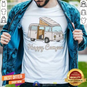 Beautiful Felpa Con Cappuccio Happy Camper Shirt