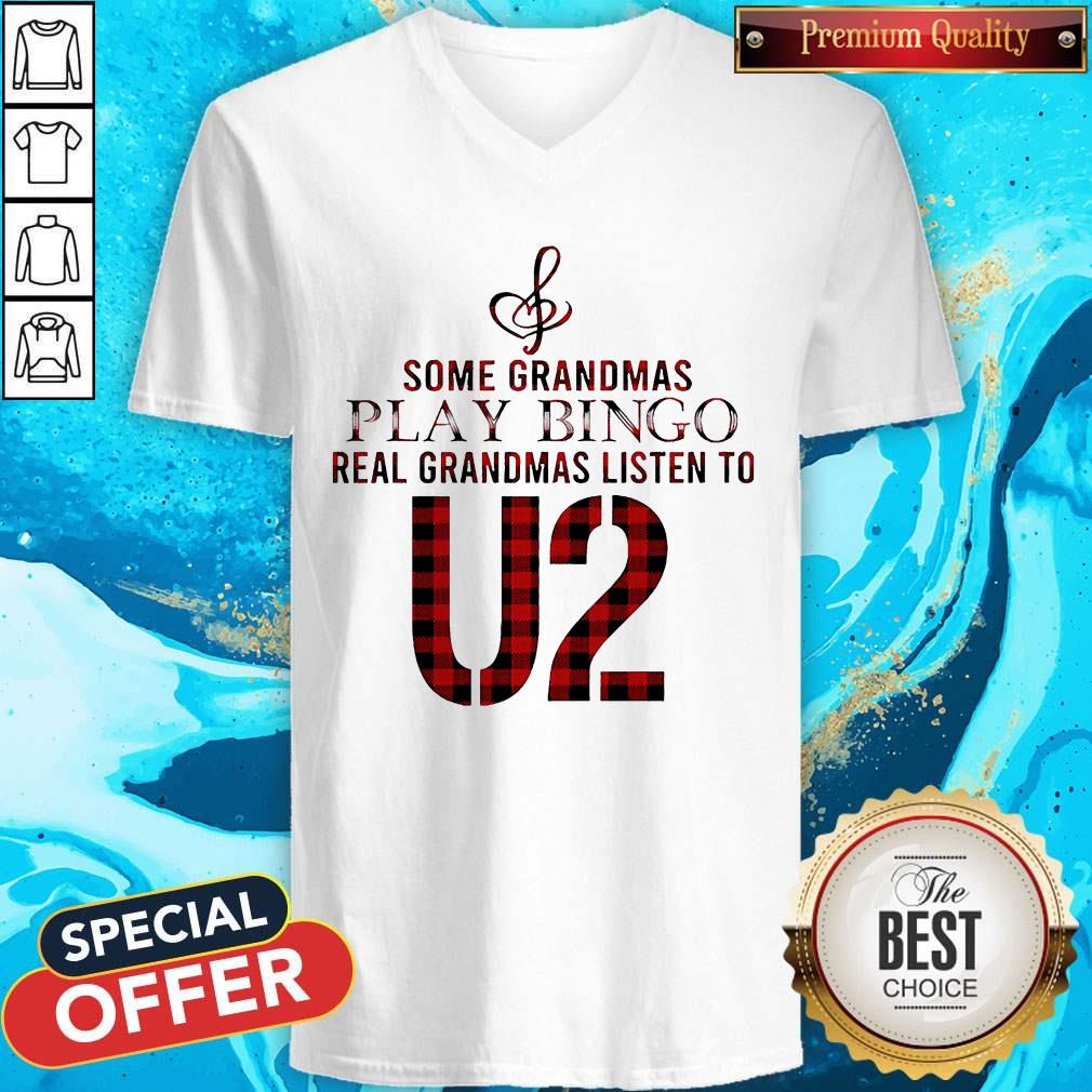 Some Grandmas Play Bingo Real Grandmas Listen To U2 Shirt - Image 3