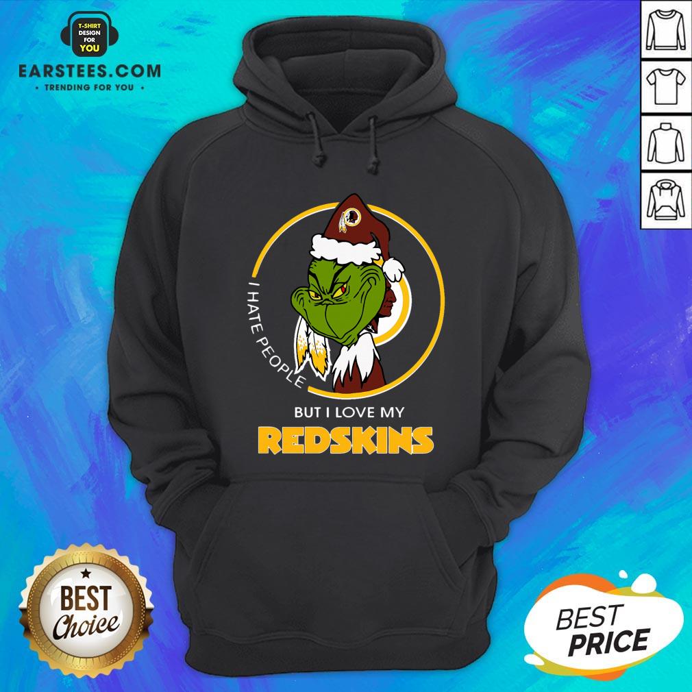 Awesome Grinch I Hate People But I Love My Redskins Shirt - Image 2