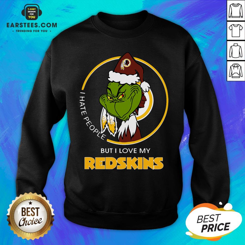 Awesome Grinch I Hate People But I Love My Redskins Shirt - Image 5