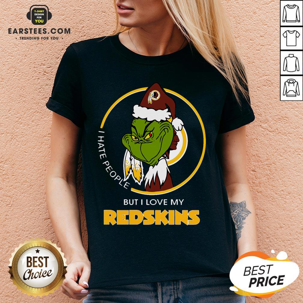 Awesome Grinch I Hate People But I Love My Redskins Shirt - Image 3
