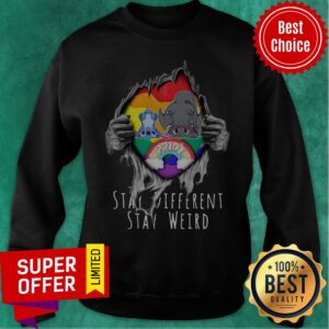 Alternative view of Official Blood Inside Me Stitch And Night Fury Stay Different Stay Weird Shirt