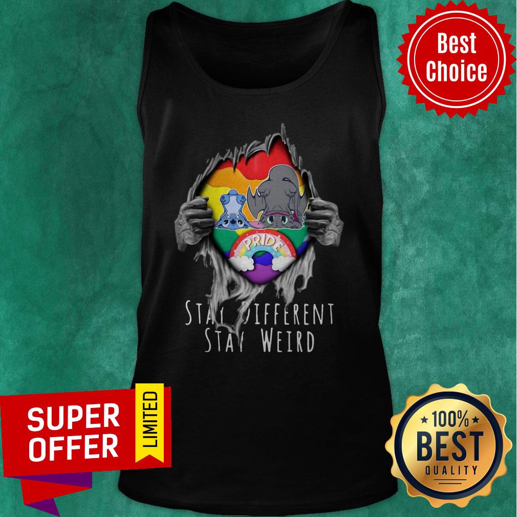 Official Blood Inside Me Stitch And Night Fury Stay Different Stay Weird Shirt - Image 5