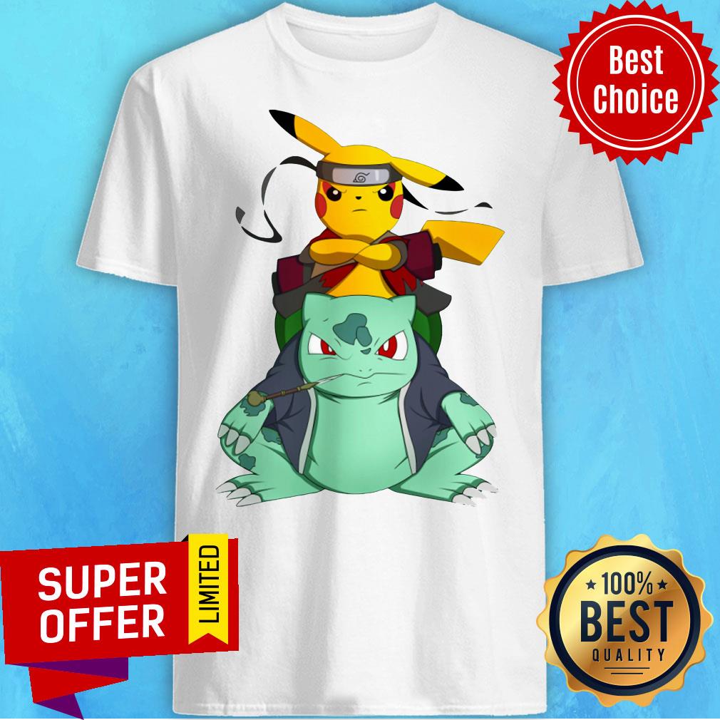 Pokemon Pikachu And Bulbasaur Mashup Naruto Jiraiya Shirt