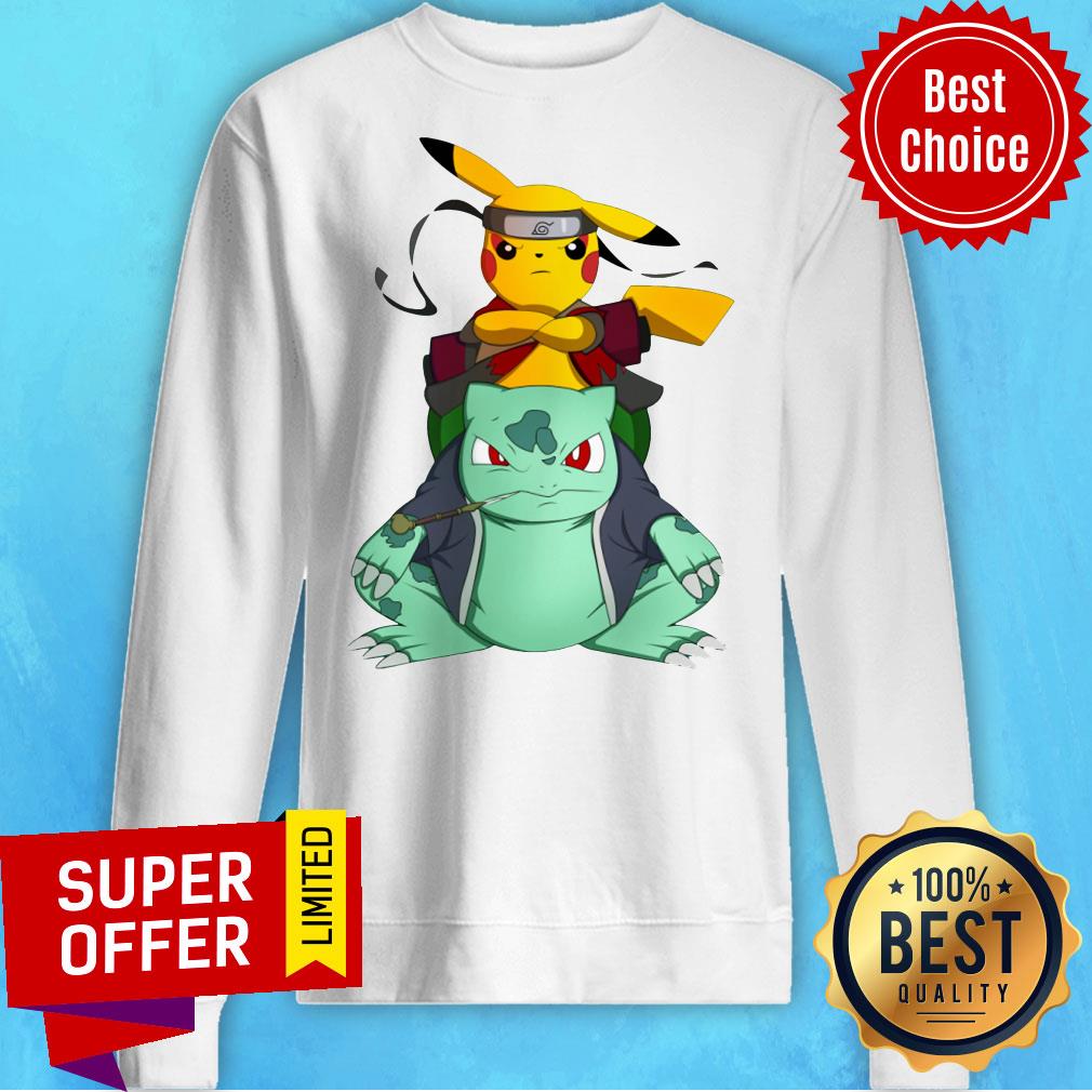 Pokemon Pikachu And Bulbasaur Mashup Naruto Jiraiya Shirt - Image 2