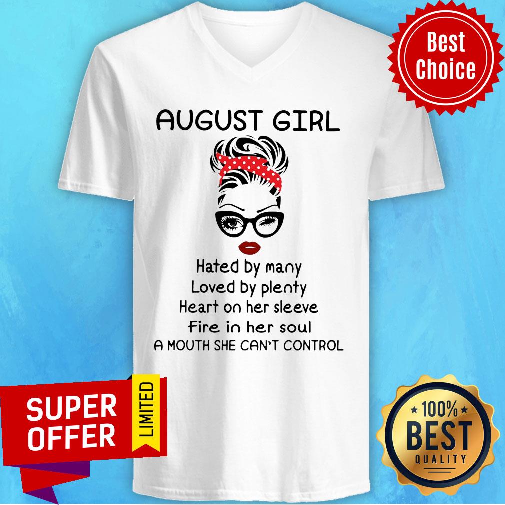 August Girl Hated By Many Loved By Plenty Heart On Her Sleeve Shirt - Image 3