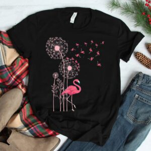Flower Dandelion Exotic Animal Tropical Bird Pink Flamingo Shirt