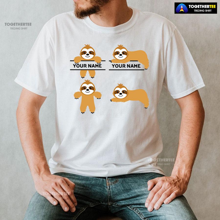 Customized Cute Baby Sloths T-Shirt - Image 2