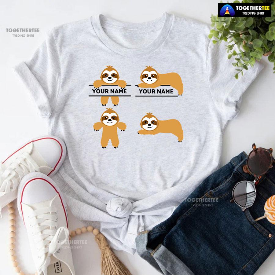 Customized Cute Baby Sloths T-Shirt - Image 4