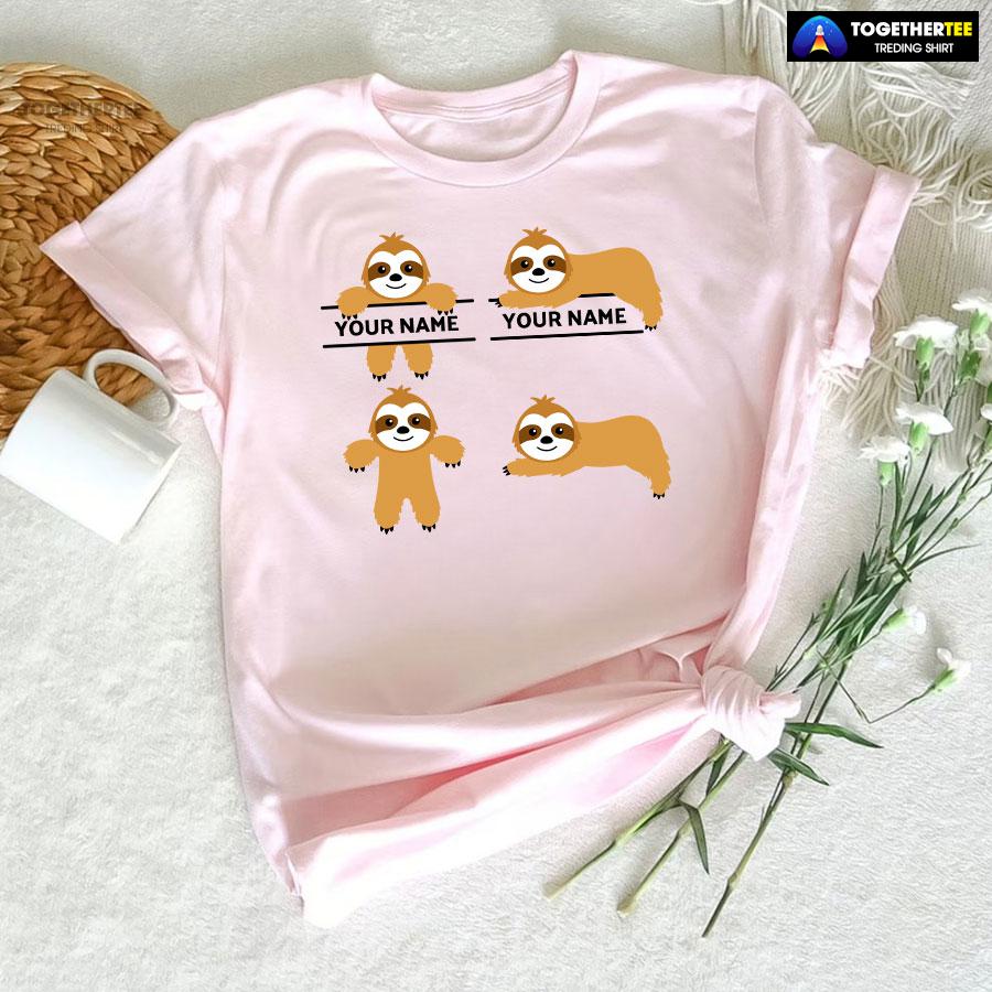 Customized Cute Baby Sloths T-Shirt - Image 5