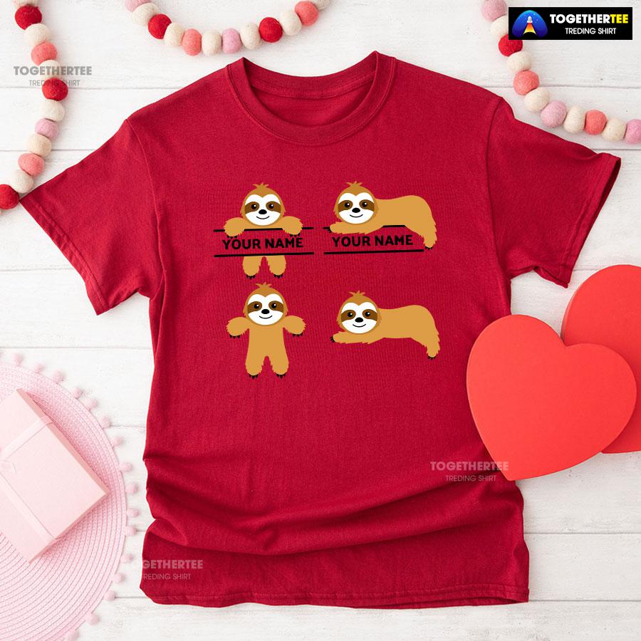 Customized Cute Baby Sloths T-Shirt - Image 8