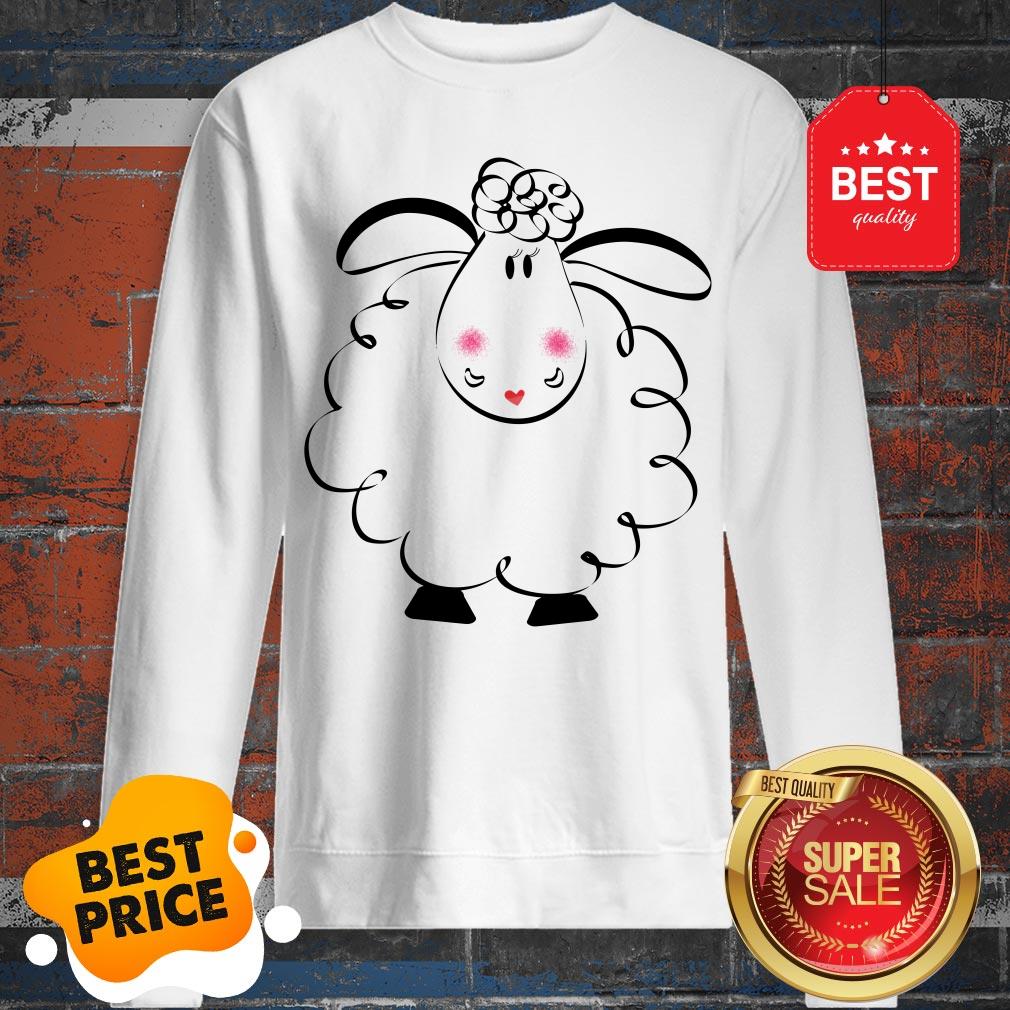 Cute Female White Sheep Couple Shirt - Image 4