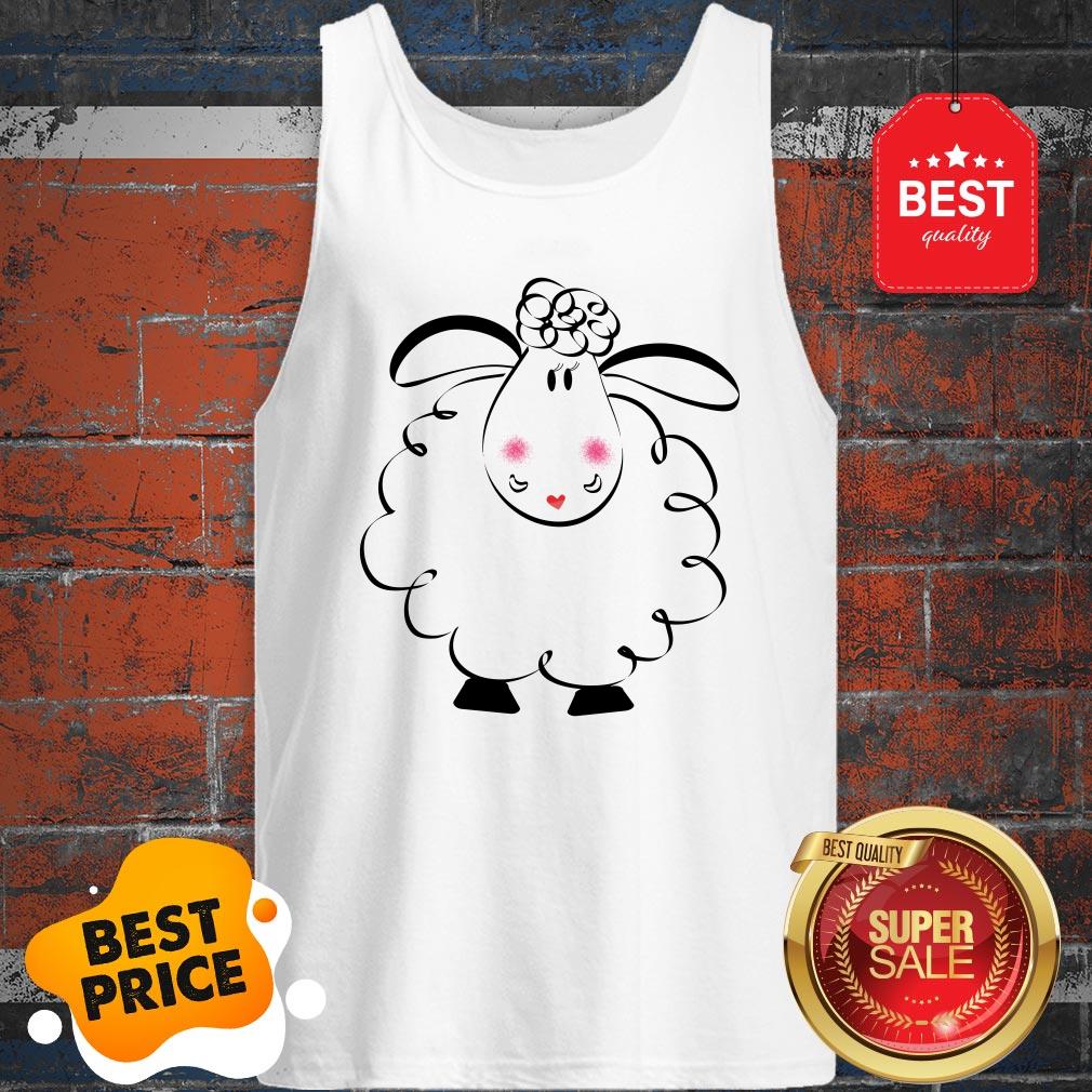 Cute Female White Sheep Couple Shirt - Image 3