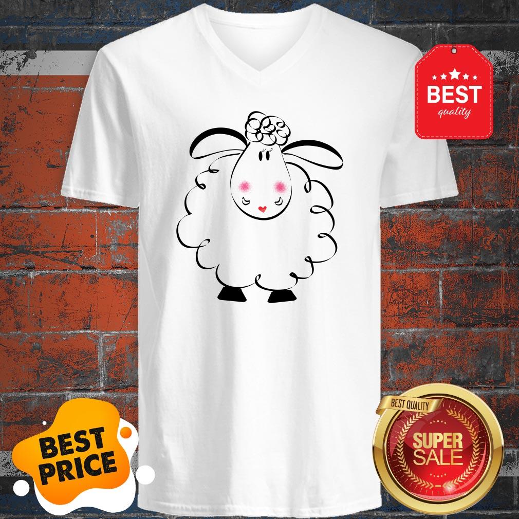 Cute Female White Sheep Couple Shirt - Image 2