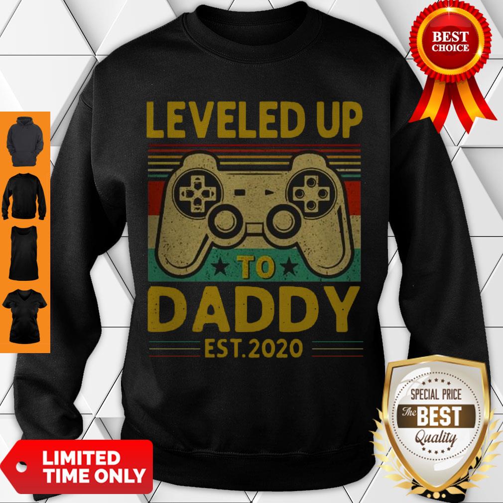 Official Leveled Up To Daddy Est 2020 Vintage Shirt - Image 4