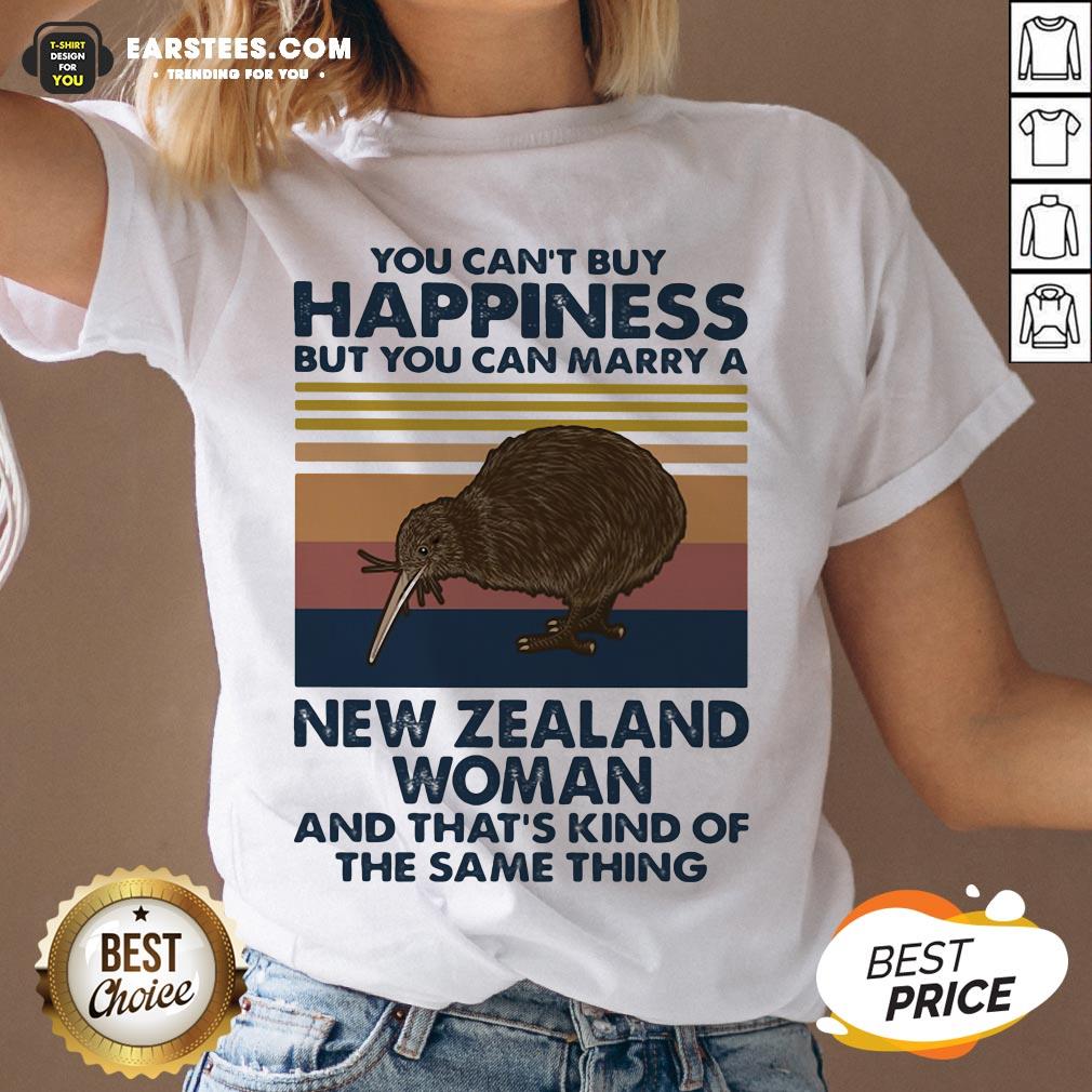 Nice Kiwi Bird You Can’t Buy Happiness But You Can Marry A New Zealand Woman Vintage Retro Shirt - Image 3